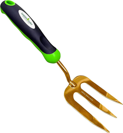 Stainless Steel Hand Weeder Fork Tool – Rust Resistant Stainless Steel – Ergonomic Handle – Great for Planting, Spreading Mulch, Weeding, Loosening & Transplanting Soil