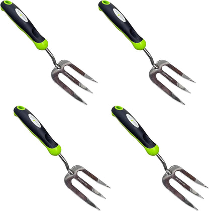 Stainless Steel Hand Weeder Fork Tool – Rust Resistant Stainless Steel – Ergonomic Handle – Great for Planting, Spreading Mulch, Weeding, Loosening & Transplanting Soil