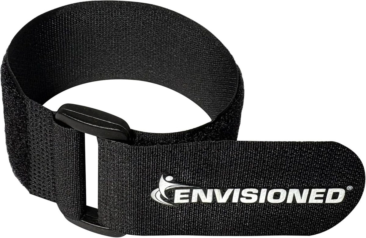 Reusable Cinch Straps 2" x 15" - 6 Pack, Multipurpose Strong Gripping, Quality Hook and Loop Securing Straps (Black) - Colors B