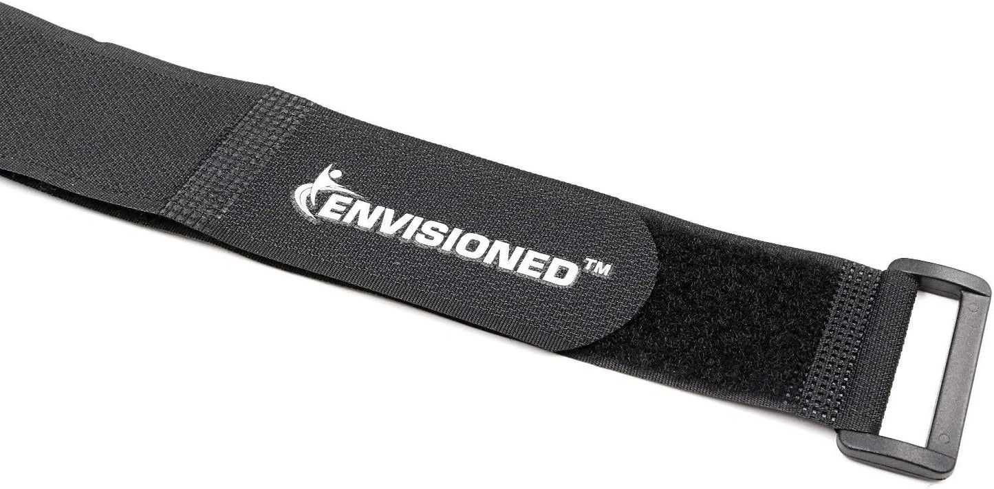 Reusable Cinch Straps 2" x 15" - 6 Pack, Multipurpose Strong Gripping, Quality Hook and Loop Securing Straps (Black) - Colors B