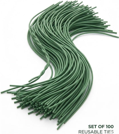 Set of 40 Plant Twist Tie - Flexible Green Rubber Coated Garden Training Wire (40)