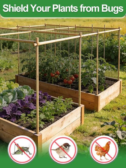 10x20ft PP Nanocomposite Garden Netting - Keep Bugs Out, Mosquito Net for Patio, Bird Barrier Mesh Screen for Balconies Outdoor Plants Vegetables Raised Beds, 33% Shade Rating