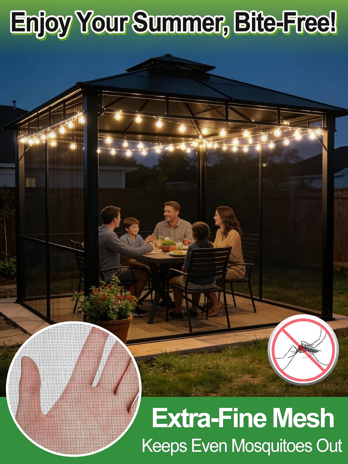 10x20ft PP Nanocomposite Garden Netting - Keep Bugs Out, Mosquito Net for Patio, Bird Barrier Mesh Screen for Balconies Outdoor Plants Vegetables Raised Beds, 33% Shade Rating