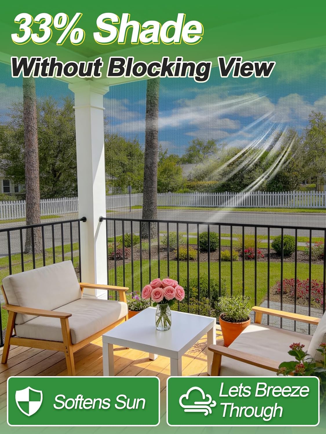 10x20ft PP Nanocomposite Garden Netting - Keep Bugs Out, Mosquito Net for Patio, Bird Barrier Mesh Screen for Balconies Outdoor Plants Vegetables Raised Beds, 33% Shade Rating