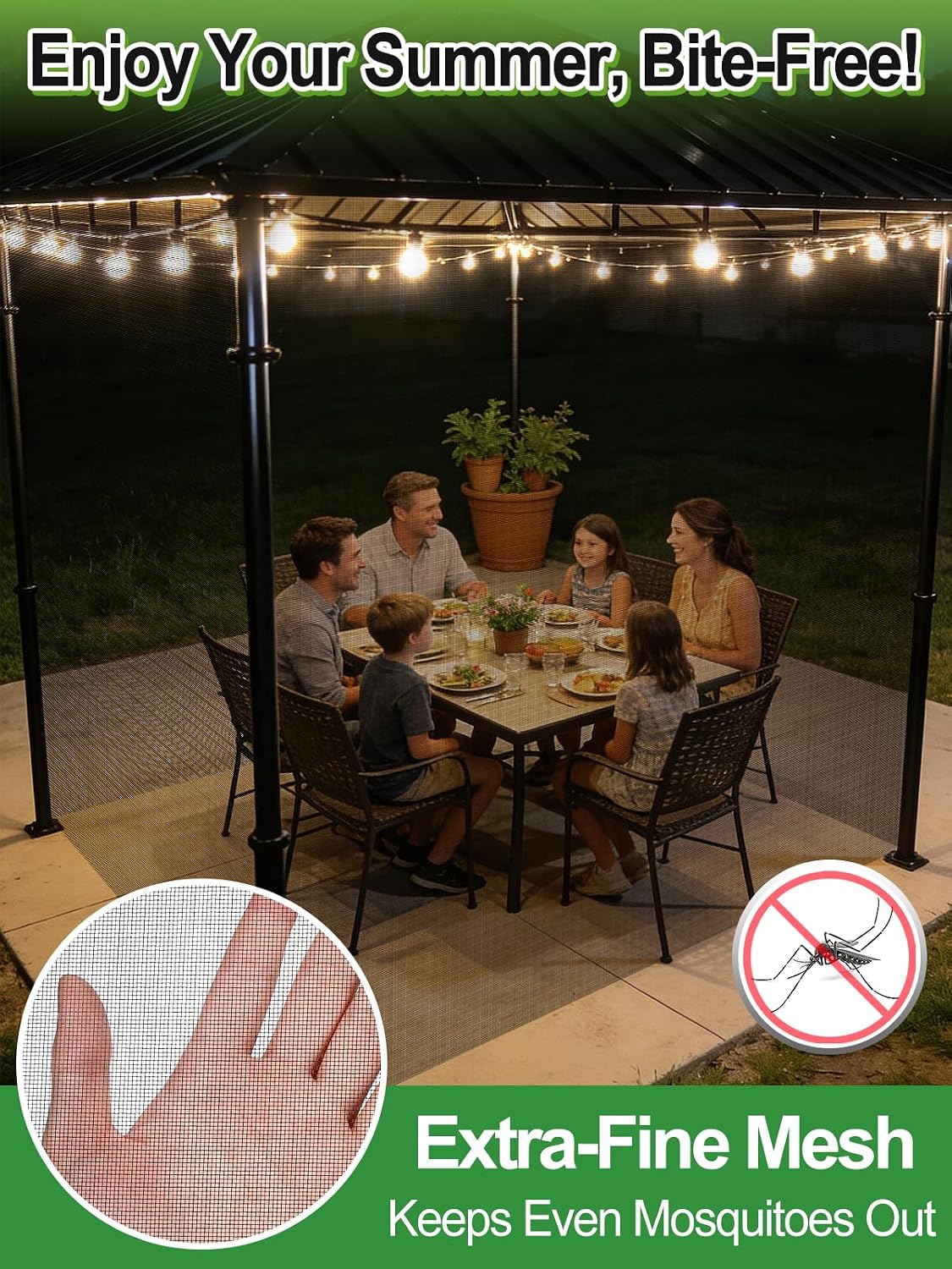 10x20ft PP Nanocomposite Garden Netting - Keep Bugs Out, Mosquito Net for Patio, Bird Barrier Mesh Screen for Balconies Outdoor Plants Vegetables Raised Beds, 33% Shade Rating