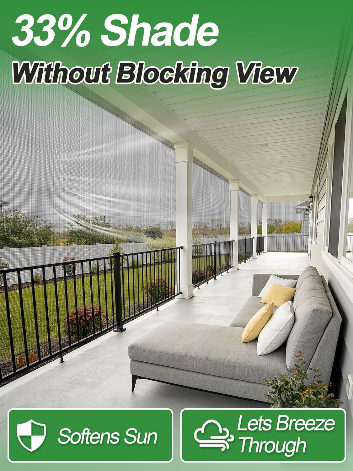 10x20ft PP Nanocomposite Garden Netting - Keep Bugs Out, Mosquito Net for Patio, Bird Barrier Mesh Screen for Balconies Outdoor Plants Vegetables Raised Beds, 33% Shade Rating