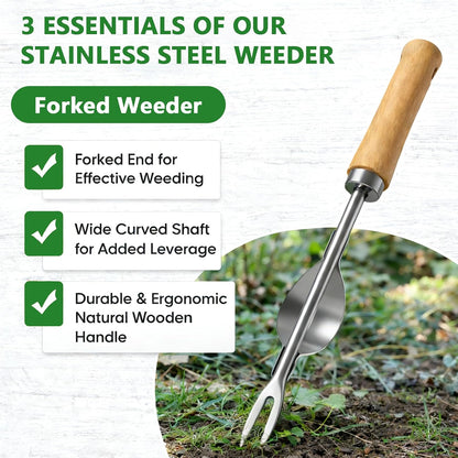 Weed Puller Tool, 2 Pack 4 Teeth Garden Weeding Uprooting Tools