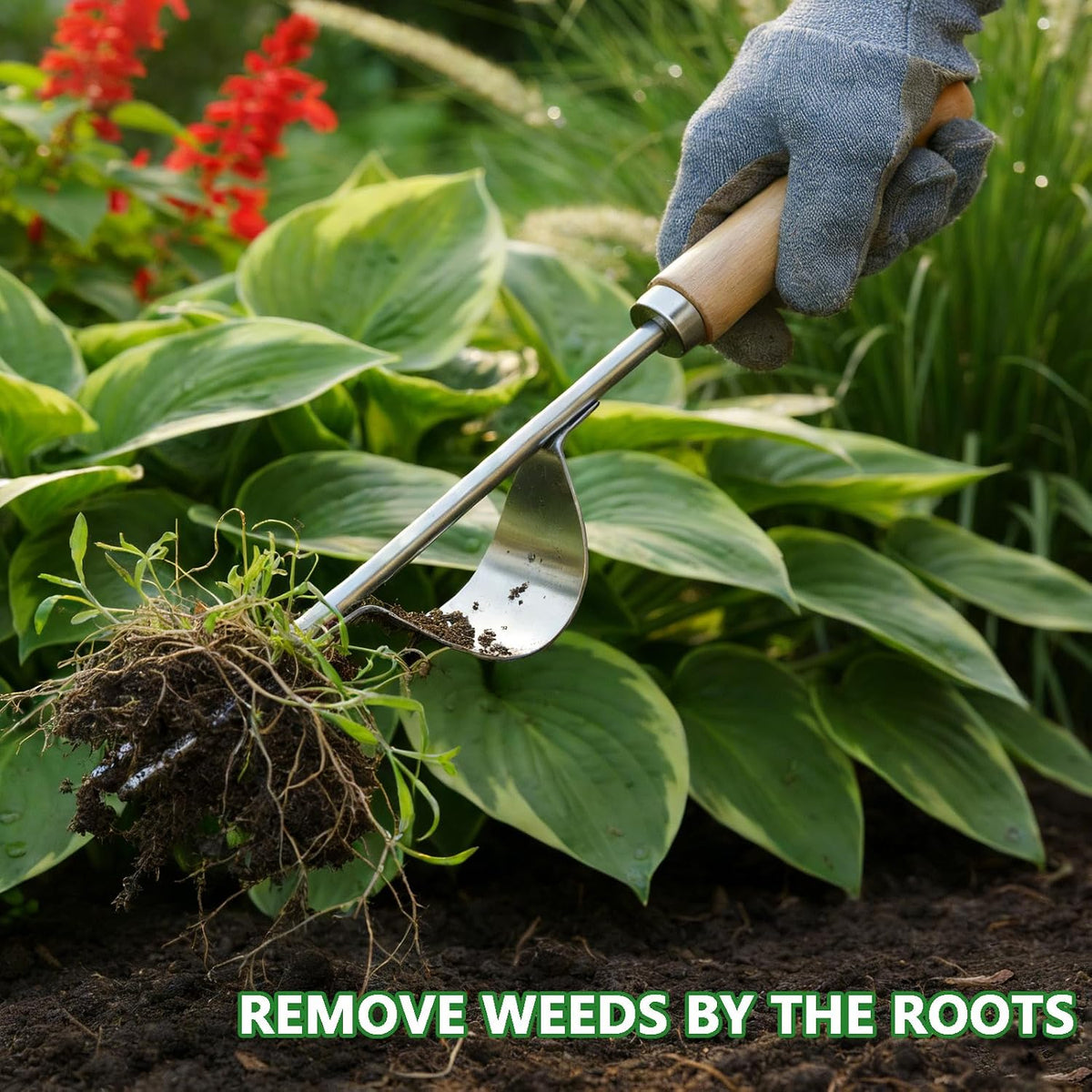 Weed Puller Tool, 2 Pack 4 Teeth Garden Weeding Uprooting Tools