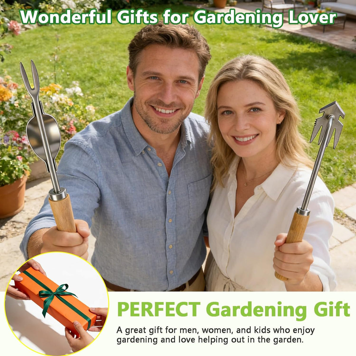 Weed Puller Tool, 2 Pack 4 Teeth Garden Weeding Uprooting Tools