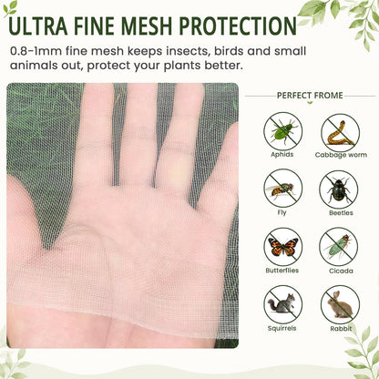 6.5Ft x 12Ft Garden Netting, Fine Mesh Insect Netting for Plant Protection