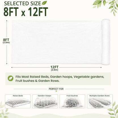 6.5Ft x 12Ft Garden Netting, Fine Mesh Insect Netting for Plant Protection