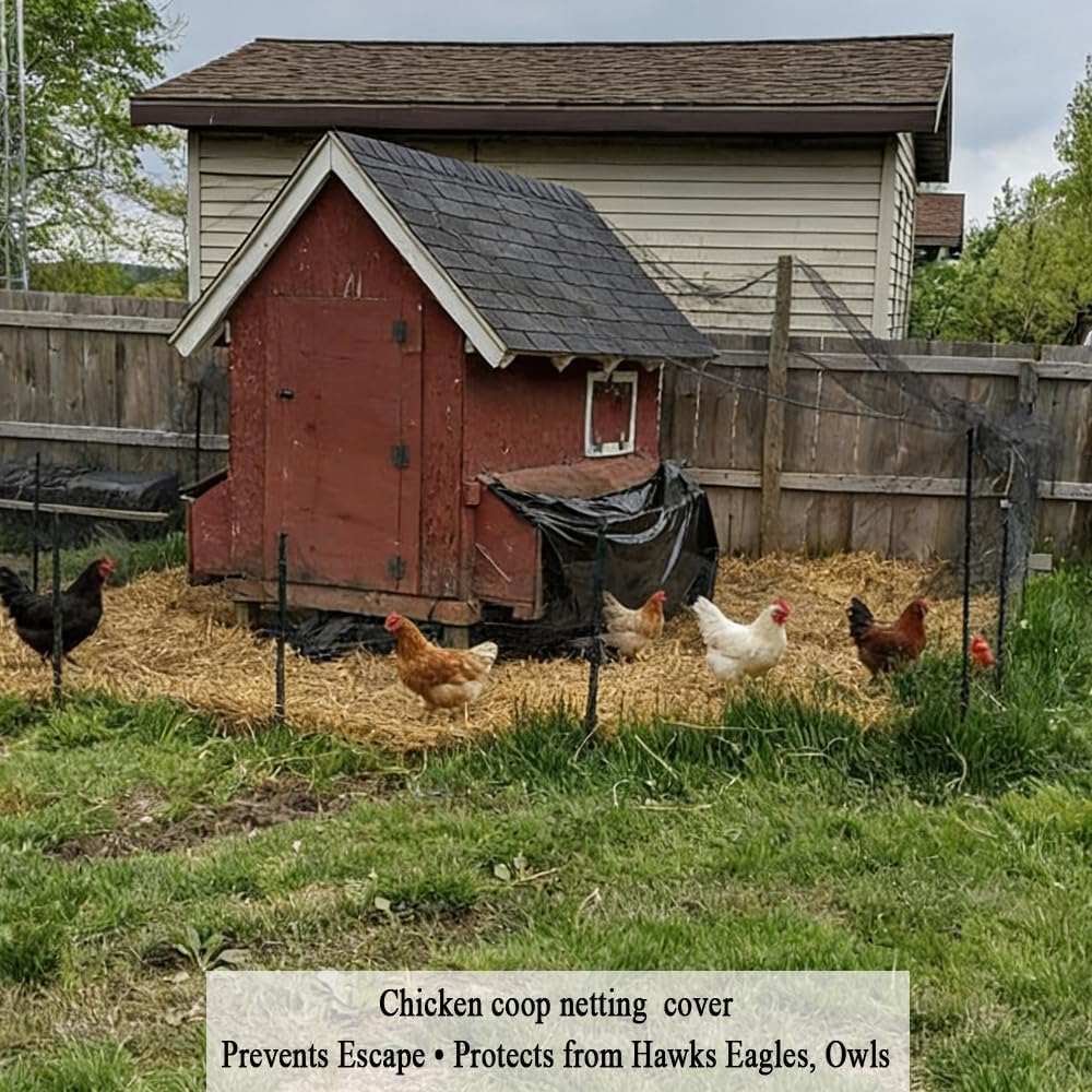 Bird Netting for Chicken Coop 15x15 FT, 1/2" Chicken Run Cover Net