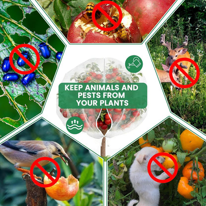 Bird Netting for Garden Protection, Insect Netting Pest Barrier Mesh Cover Bag with Zipper & Drawstring 4 Pack 3.3x4.9 Ft Reusable Garden Fruit Tree Netting for Vegetables, Bushes, Flowers and Plants