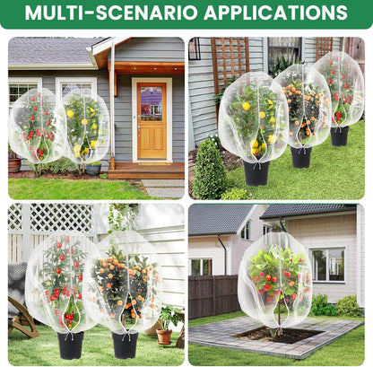 Bird Netting for Garden Protection, Insect Netting Pest Barrier Mesh Cover Bag with Zipper & Drawstring 4 Pack 3.3x4.9 Ft Reusable Garden Fruit Tree Netting for Vegetables, Bushes, Flowers and Plants