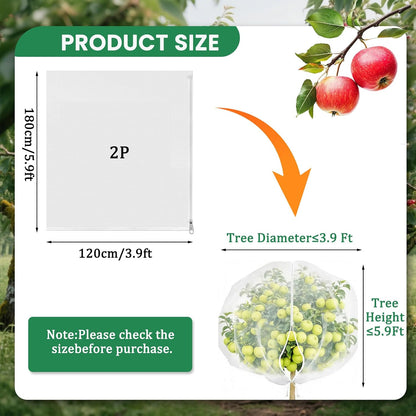 Bird Netting for Garden Protection, Insect Netting Pest Barrier Mesh Cover Bag with Zipper & Drawstring 4 Pack 3.3x4.9 Ft Reusable Garden Fruit Tree Netting for Vegetables, Bushes, Flowers and Plants