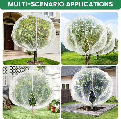 Bird Netting for Garden Protection, Insect Netting Pest Barrier Mesh Cover Bag with Zipper & Drawstring 4 Pack 3.3x4.9 Ft Reusable Garden Fruit Tree Netting for Vegetables, Bushes, Flowers and Plants