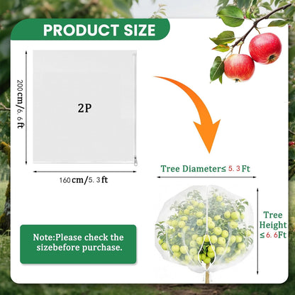 Bird Netting for Garden Protection, Insect Netting Pest Barrier Mesh Cover Bag with Zipper & Drawstring 4 Pack 3.3x4.9 Ft Reusable Garden Fruit Tree Netting for Vegetables, Bushes, Flowers and Plants