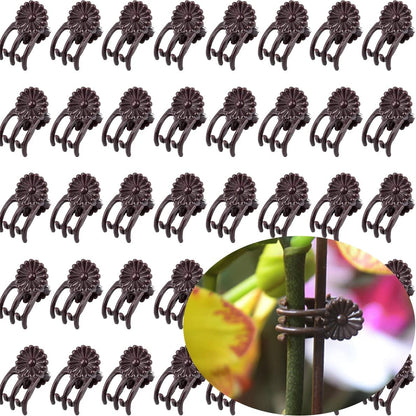 40-PCs Orchid Clips for Plants Support - Dark Green, for Small - Middle Climbing Plants Vine Plants & Single Stem Plants
