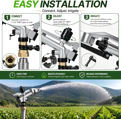 1 Pcs 1" Agriculture Farm Irrigation Sprinkler, Spray Gun Heads