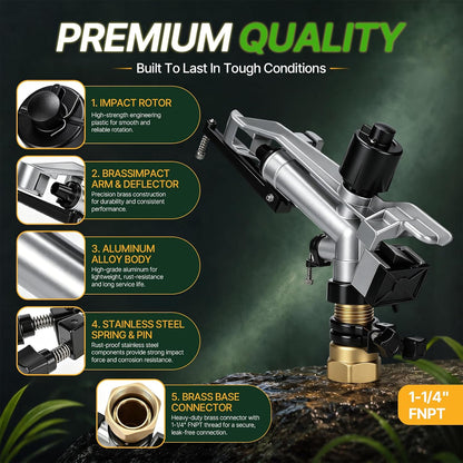 1 Pcs 1" Agriculture Farm Irrigation Sprinkler, Spray Gun Heads