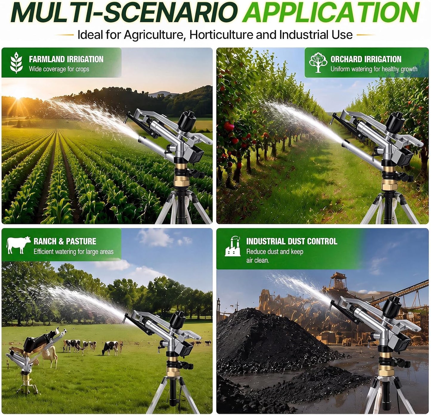 1 Pcs 1" Agriculture Farm Irrigation Sprinkler, Spray Gun Heads