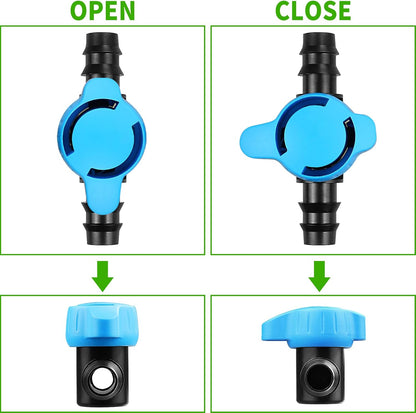 Drip Irrigation Fittings, 15 Pcs Lock Barbed Tee for 1/2 to 1/4 Inch Vinyl Tubing, Drip Line Parts 3-Way Tees Irrigation Connectors for Drip Sprinkler Garden Lawn Systems, Green