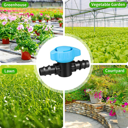 Drip Irrigation Fittings, 15 Pcs Lock Barbed Tee for 1/2 to 1/4 Inch Vinyl Tubing, Drip Line Parts 3-Way Tees Irrigation Connectors for Drip Sprinkler Garden Lawn Systems, Green