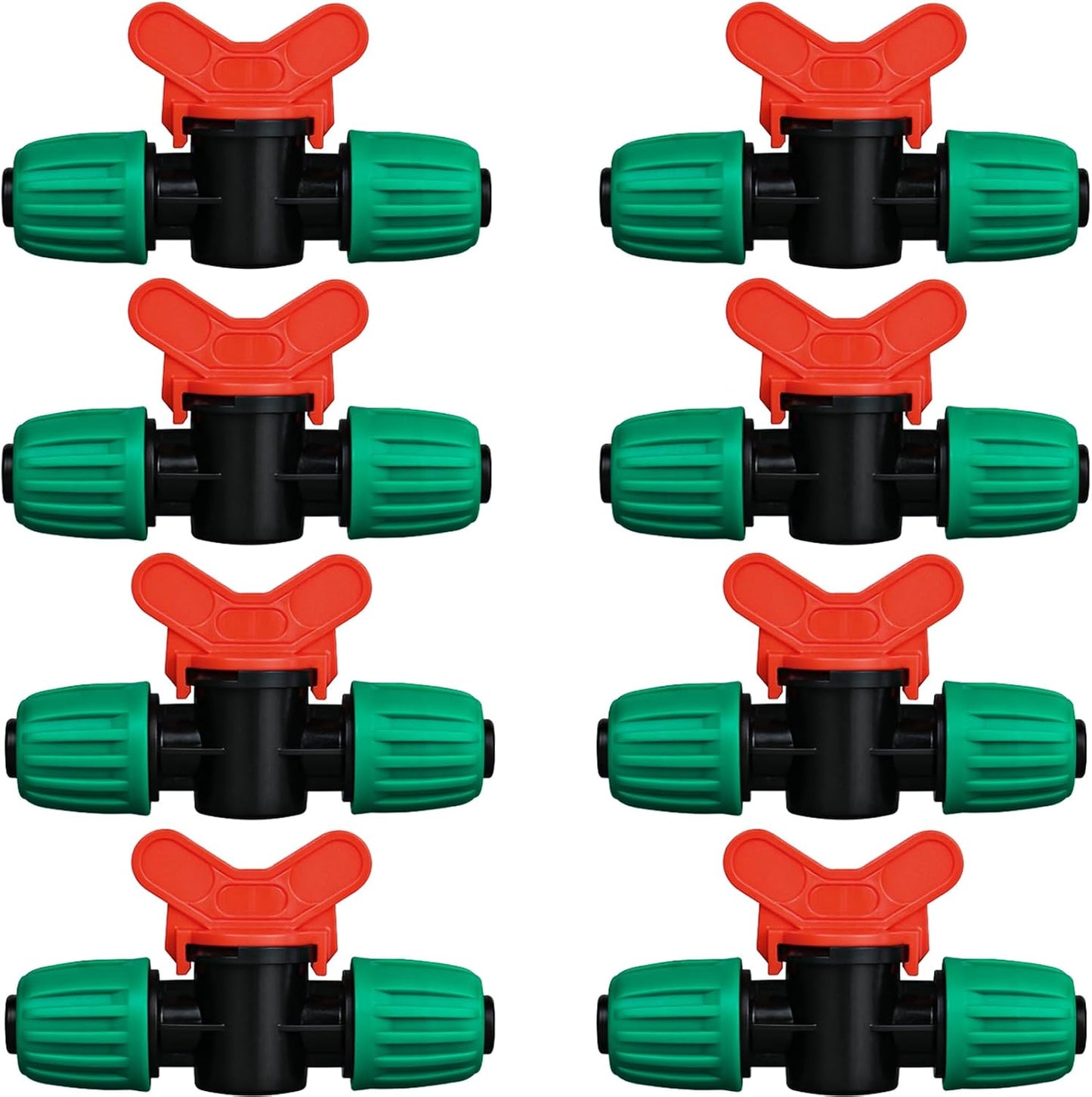 Drip Irrigation Fittings, 15 Pcs Lock Barbed Tee for 1/2 to 1/4 Inch Vinyl Tubing, Drip Line Parts 3-Way Tees Irrigation Connectors for Drip Sprinkler Garden Lawn Systems, Green