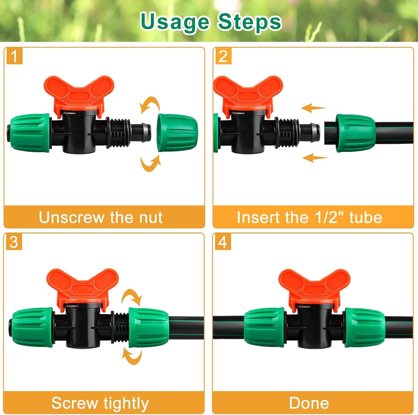 Drip Irrigation Fittings, 15 Pcs Lock Barbed Tee for 1/2 to 1/4 Inch Vinyl Tubing, Drip Line Parts 3-Way Tees Irrigation Connectors for Drip Sprinkler Garden Lawn Systems, Green