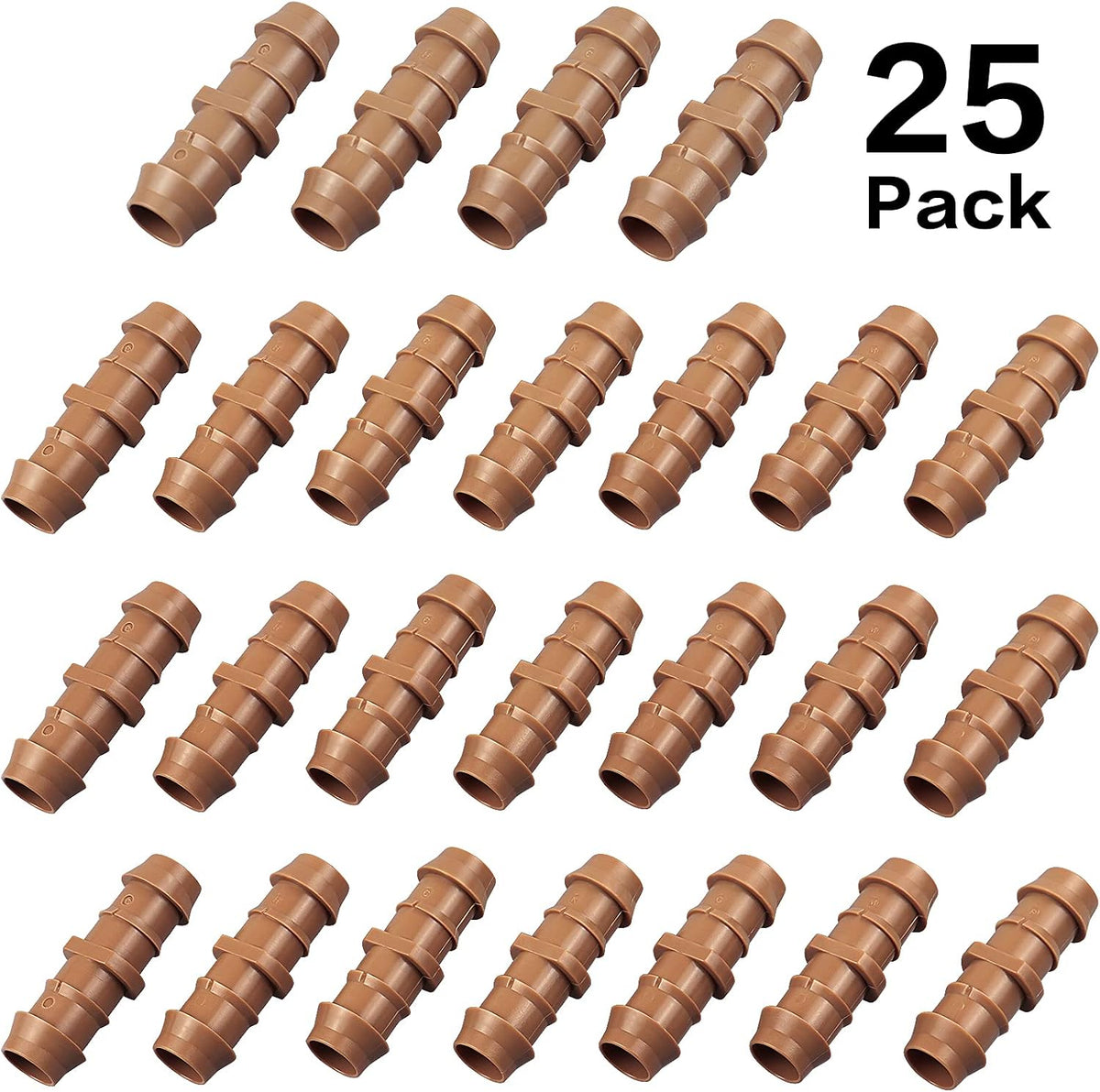 Drip Irrigation Fittings, 15 Pcs Lock Barbed Tee for 1/2 to 1/4 Inch Vinyl Tubing, Drip Line Parts 3-Way Tees Irrigation Connectors for Drip Sprinkler Garden Lawn Systems, Green
