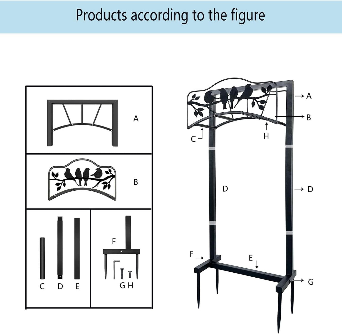 Garden Hose Holder Freestanding with 4 Spikes, Detachable Heavy Duty Water Hose Holders Stand, Reinforced Garden Hose Storage Rack for Lawn & Yard