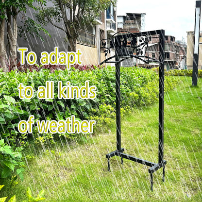 Garden Hose Holder Freestanding with 4 Spikes, Detachable Heavy Duty Water Hose Holders Stand, Reinforced Garden Hose Storage Rack for Lawn & Yard