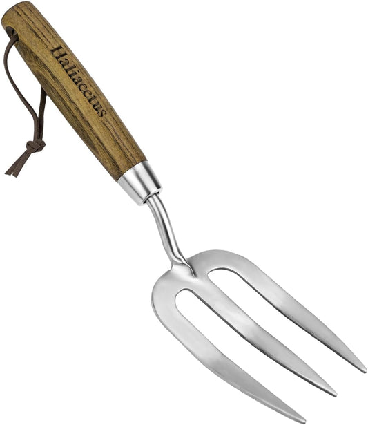 Garden Hand Fork, 12.3'' Hand Weeding Fork with Sharp Tine
