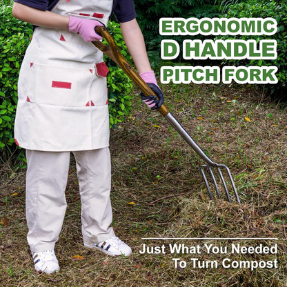 Garden Hand Fork, 12.3'' Hand Weeding Fork with Sharp Tine