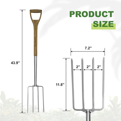 Garden Hand Fork, 12.3'' Hand Weeding Fork with Sharp Tine