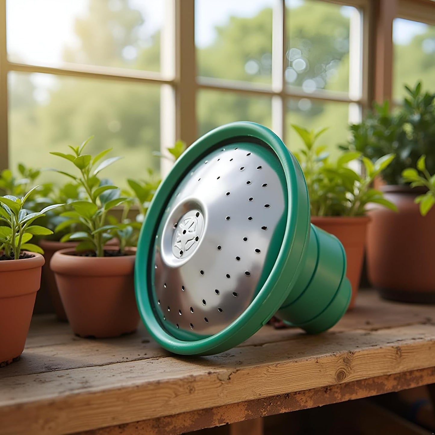 1PC Green Universal Garden Watering Can Rose Head Water Sprinkler Sprayer Fit All Watering Can Rose Spout Cover Nozzle Replacement Garden Watering Tool, Equipment