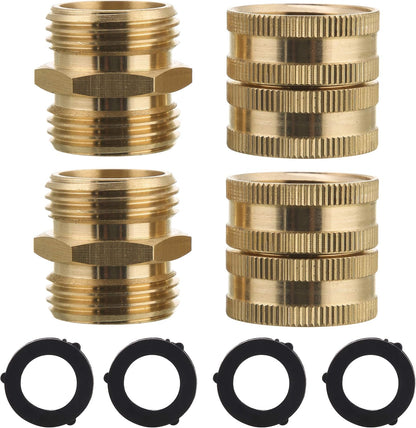 Garden Hose Adapter 3/4”, Male to Male, Female to Female, 4-Pack