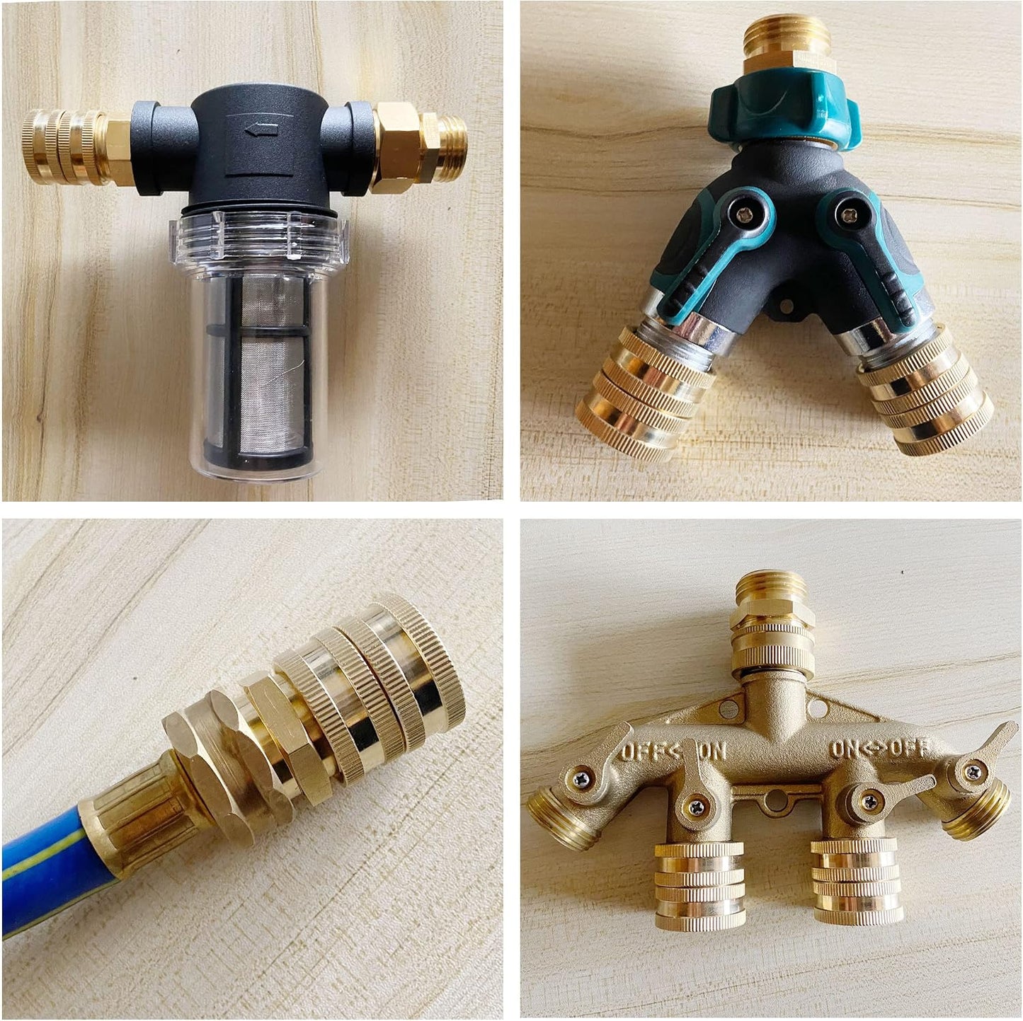 Garden Hose Adapter 3/4”, Male to Male, Female to Female, 4-Pack