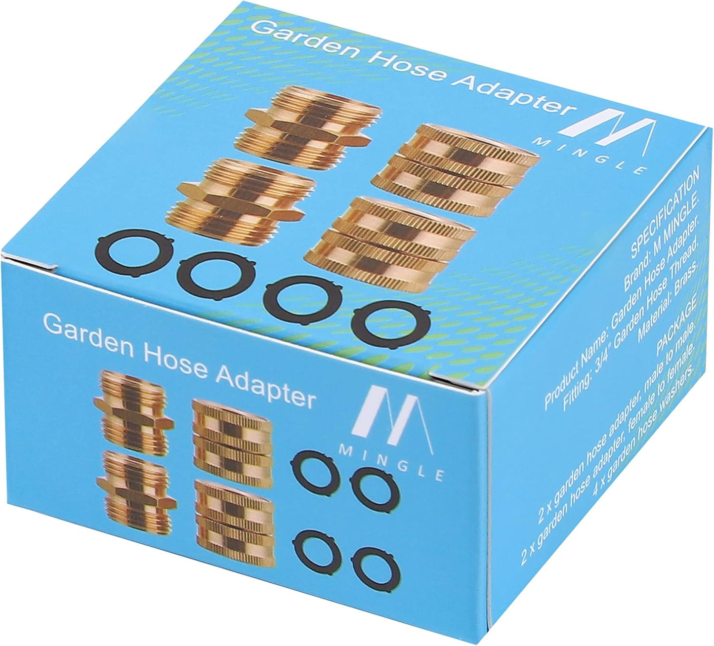 Garden Hose Adapter 3/4”, Male to Male, Female to Female, 4-Pack