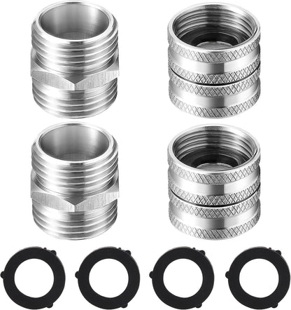 Garden Hose Adapter 3/4”, Male to Male, Female to Female, 4-Pack