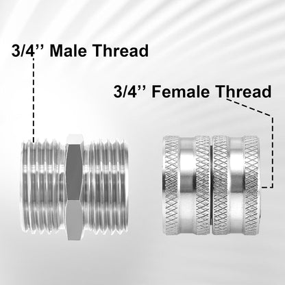 Garden Hose Adapter 3/4”, Male to Male, Female to Female, 4-Pack