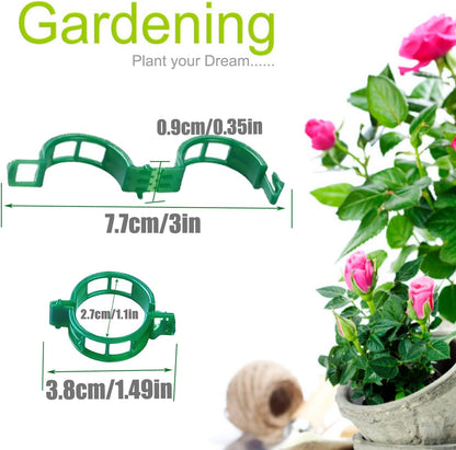 Plant Support Clips, Tomato Clips, Plastic Trellis Clips, 50 Pcs Grape Vine Tomato Vine Vegetables Plants Garden Support Clips to Grow Upright Makes Plants Healthier