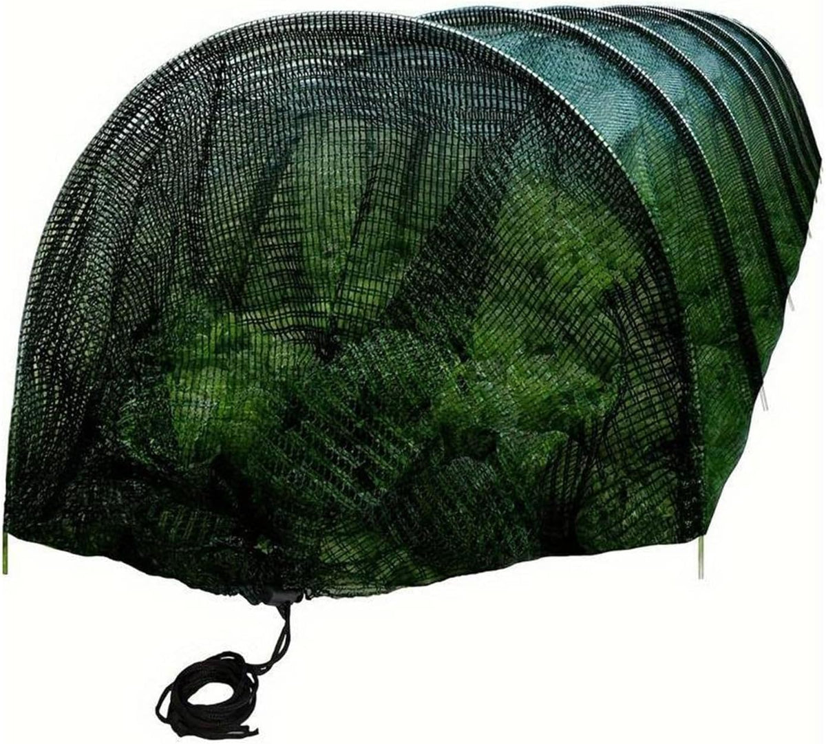 Garden Tunnel Shade Net Cover Greenhouse Protection from Sun and Heat Cloche Hoops Tunnel Plant Row Cover, Green
