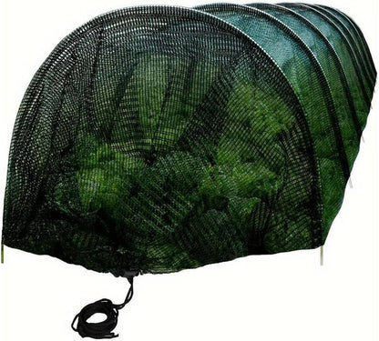 Garden Tunnel Shade Net Cover Greenhouse Protection from Sun and Heat Cloche Hoops Tunnel Plant Row Cover, Green