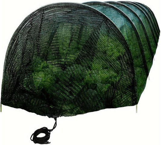 Garden Tunnel Shade Net Cover Greenhouse Protection from Sun and Heat Cloche Hoops Tunnel Plant Row Cover, Green