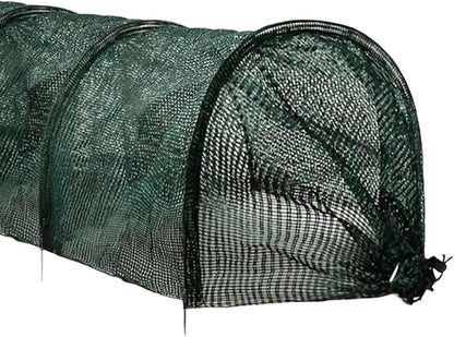 Garden Tunnel Shade Net Cover Greenhouse Protection from Sun and Heat Cloche Hoops Tunnel Plant Row Cover, Green