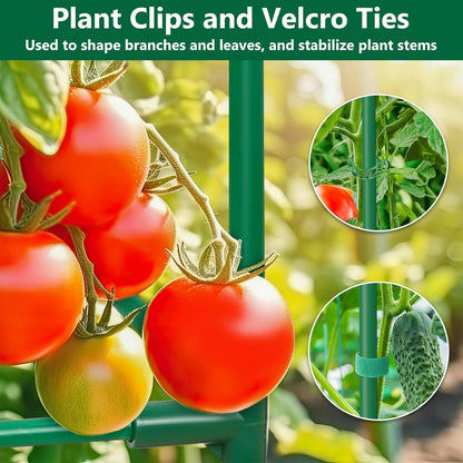 Cucumber Trellis for Raised Bed, Tall Metal Garden Trellis for Climbing Plants Outdoor with Netting, Gloves, Garden Tools, Trellis for Vegetables Plant Support Peas Fruit Flower Grape