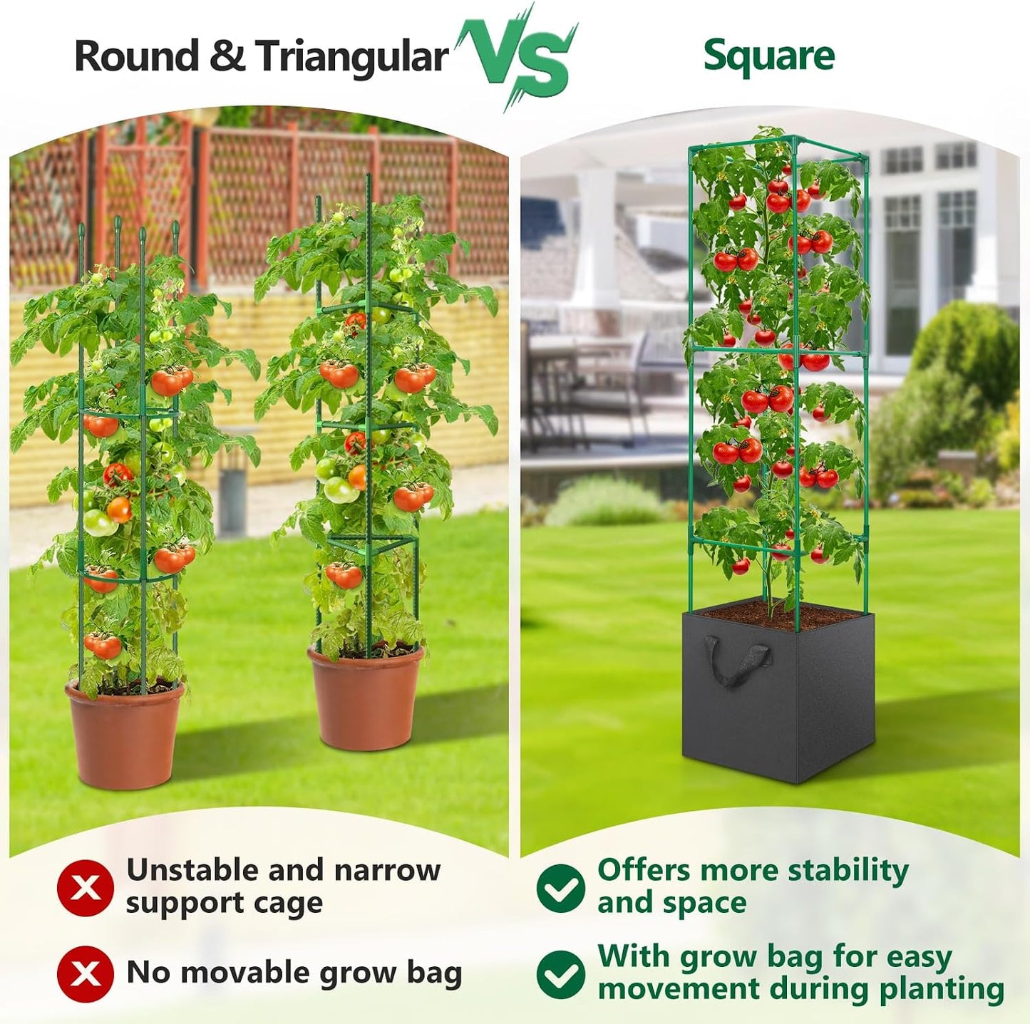 Cucumber Trellis for Raised Bed, Tall Metal Garden Trellis for Climbing Plants Outdoor with Netting, Gloves, Garden Tools, Trellis for Vegetables Plant Support Peas Fruit Flower Grape