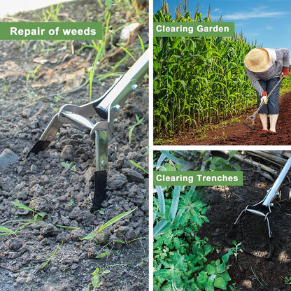 Garden Hoe, 55.9 Inch Long Handle Weeding Tool