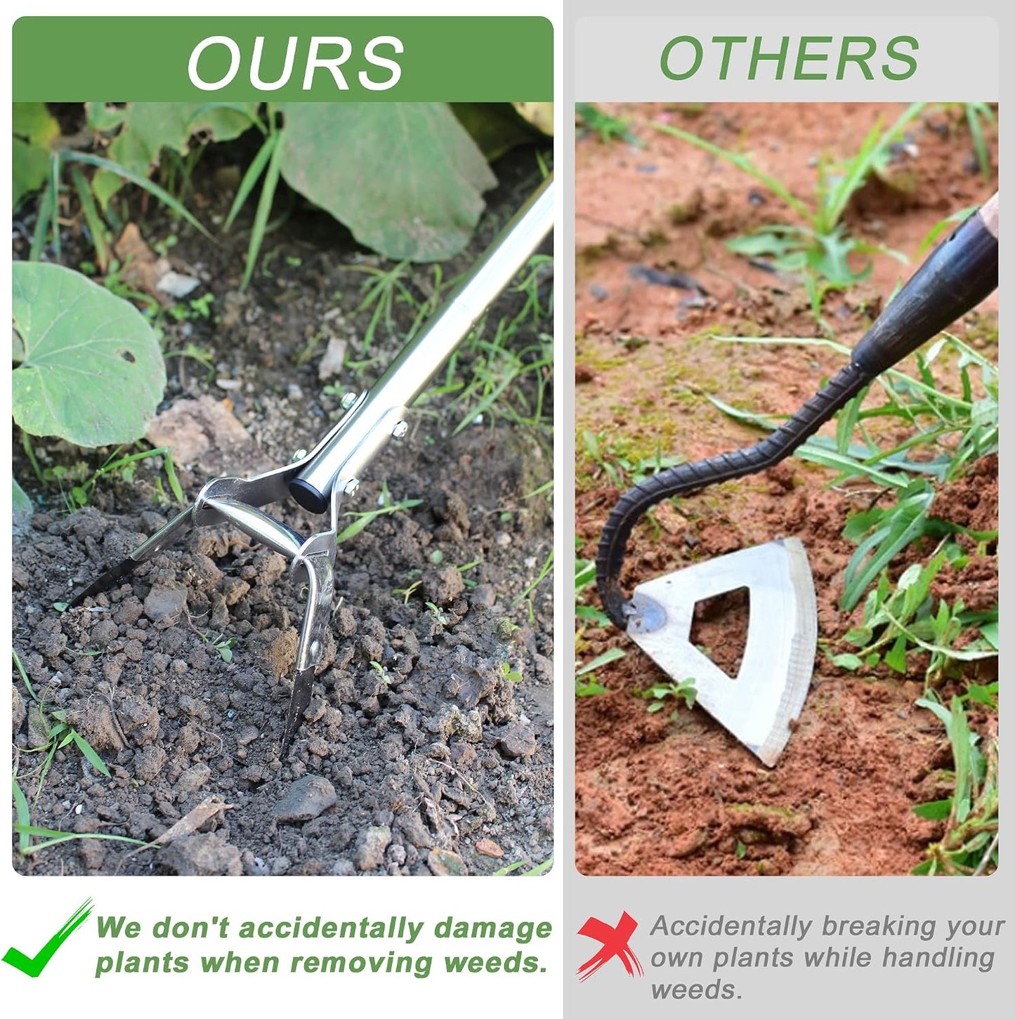 Garden Hoe, 55.9 Inch Long Handle Weeding Tool